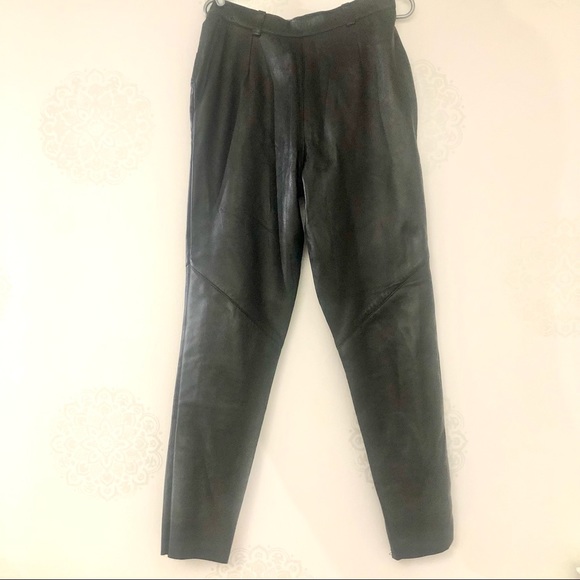 Supple High Waist Leather Pants - Picture 2 of 14